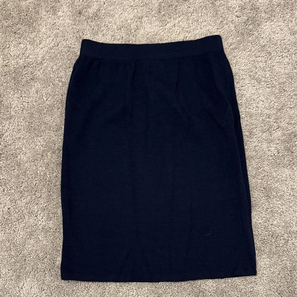 St. John Santana Knit Navy Skirt